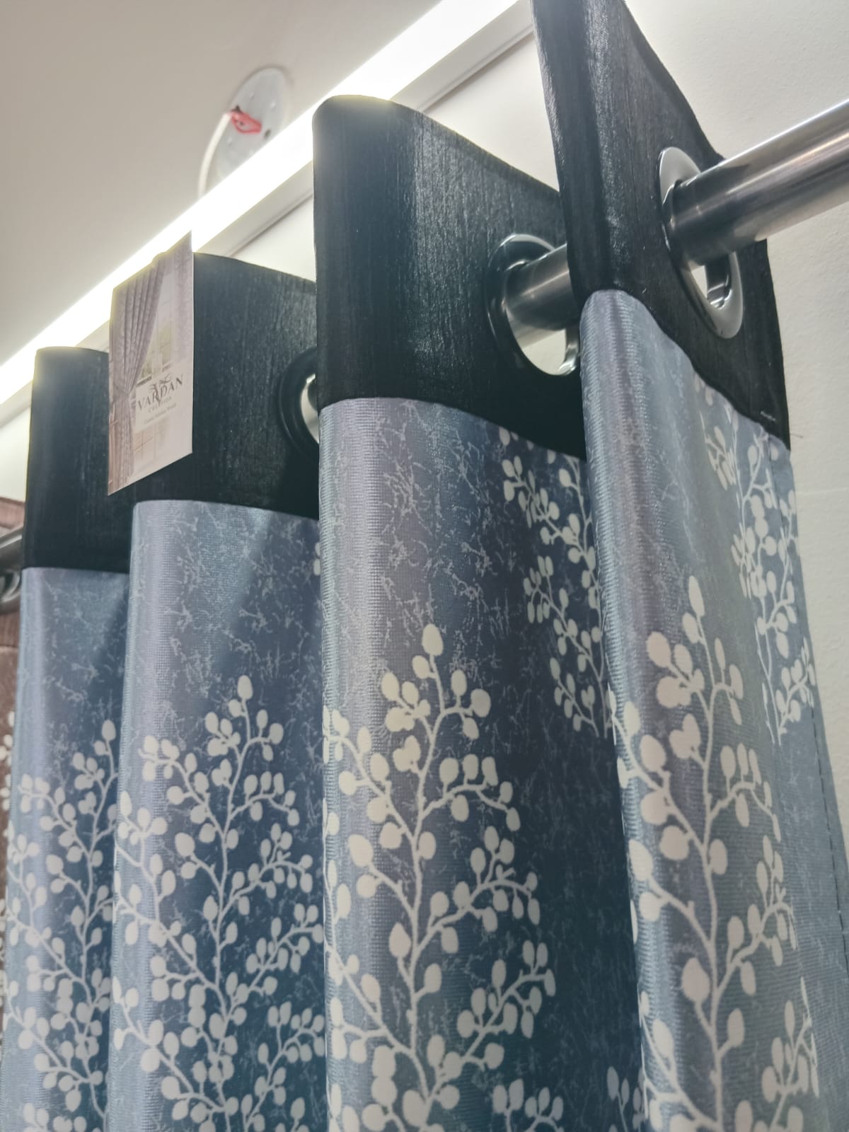 Elegant Blue Print Drapes Curtains Buy 1 Get 1