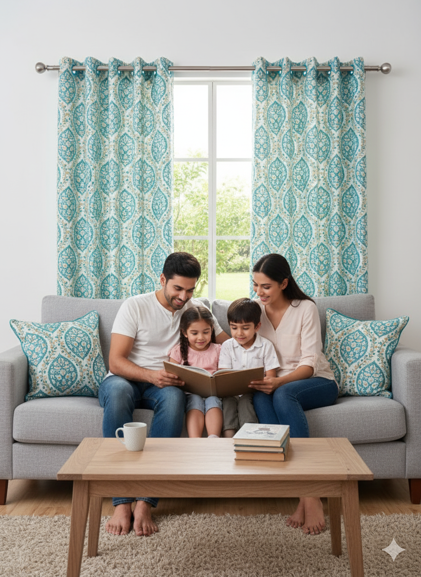 Royal Ruby Jacobean Curtains Buy 1 Get 1