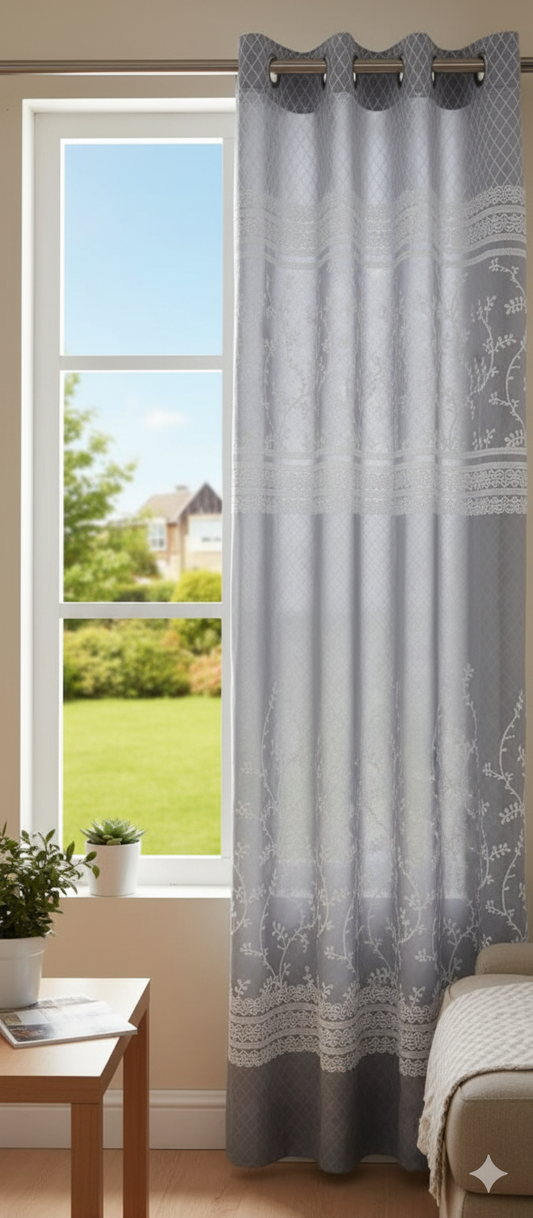 High Quality Cotton Plus Embossed Curtains Buy 1 Get 1
