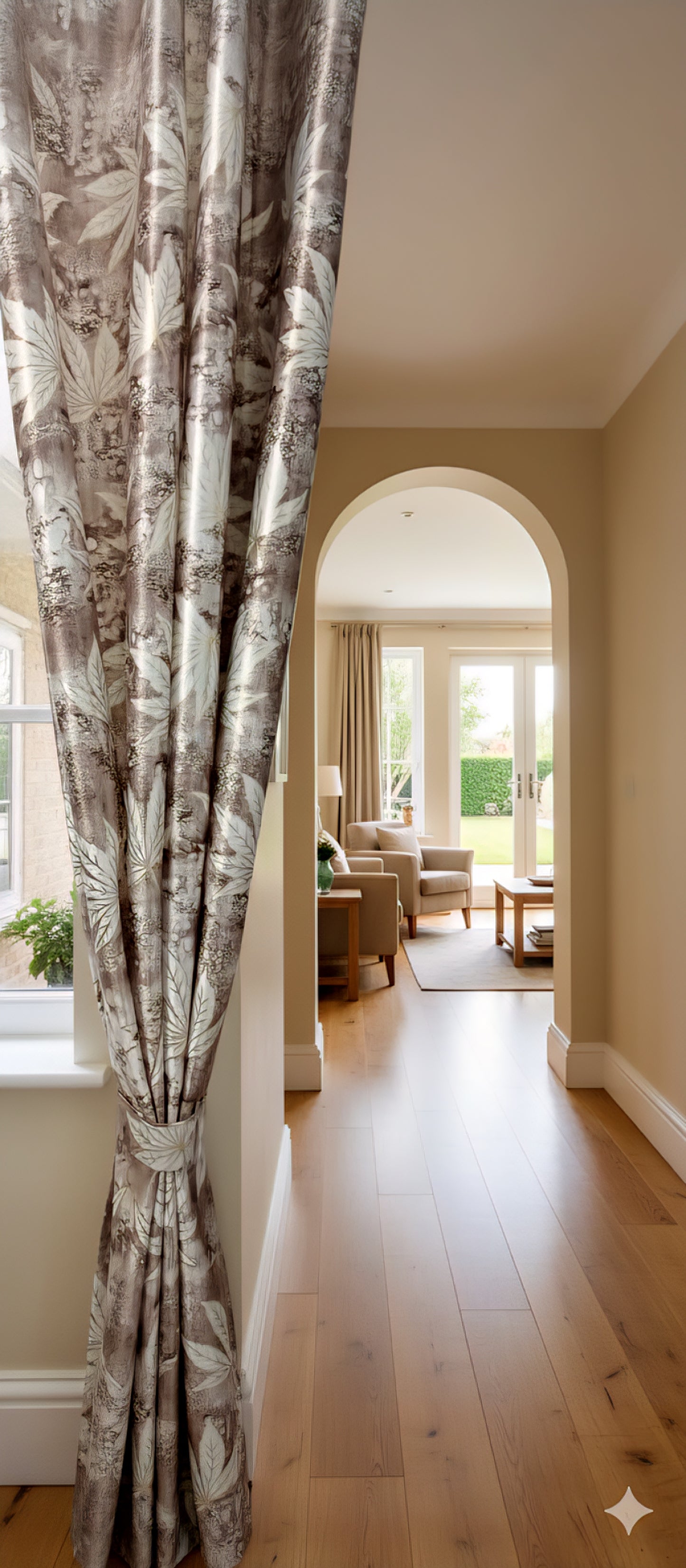 Elegant Maple Leaf Jacquard Curtains Buy 1 Get 1