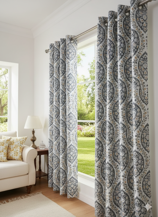 Royal Ruby Jacobean Curtains Buy 1 Get 1