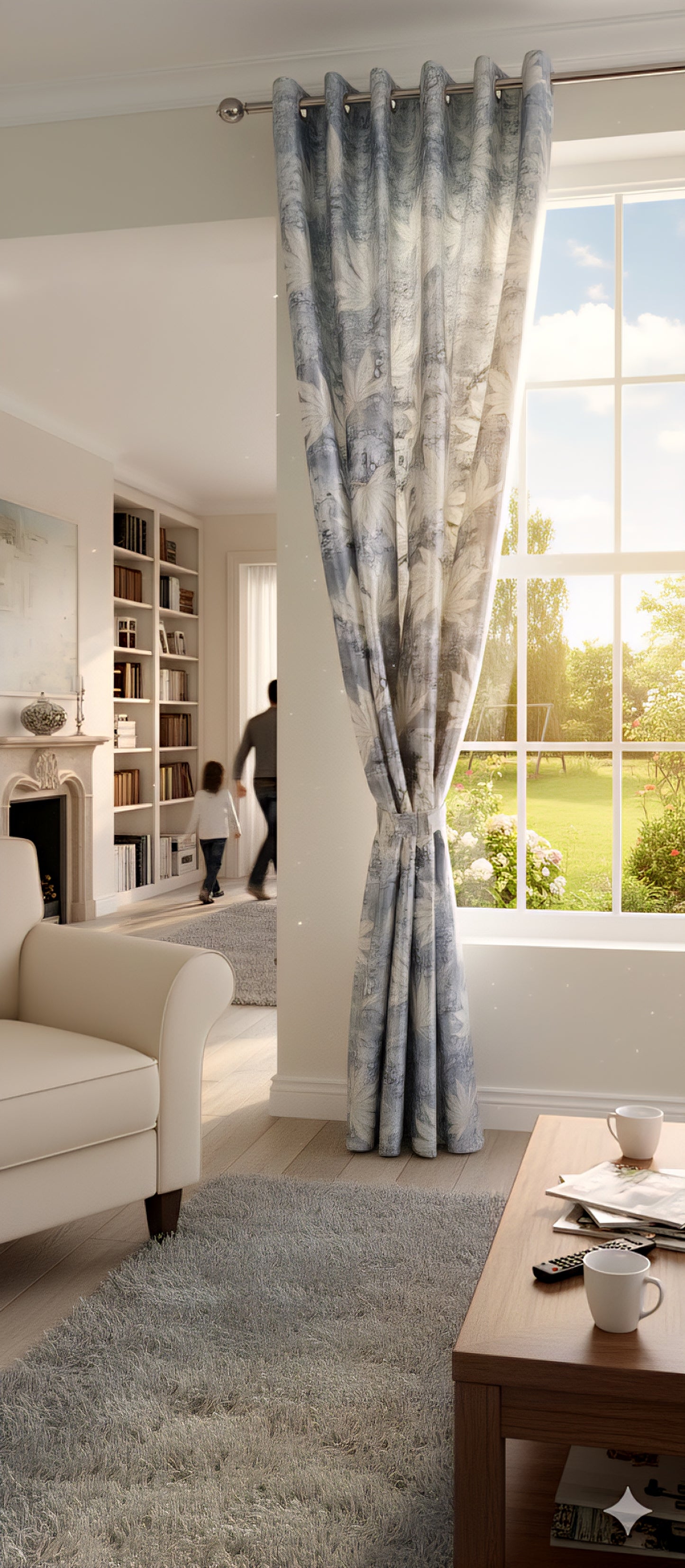 Elegant Maple Leaf Jacquard Curtains Buy 1 Get 1