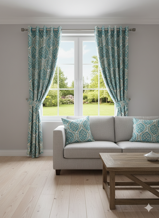 Royal Ruby Jacobean Curtains Buy 1 Get 1