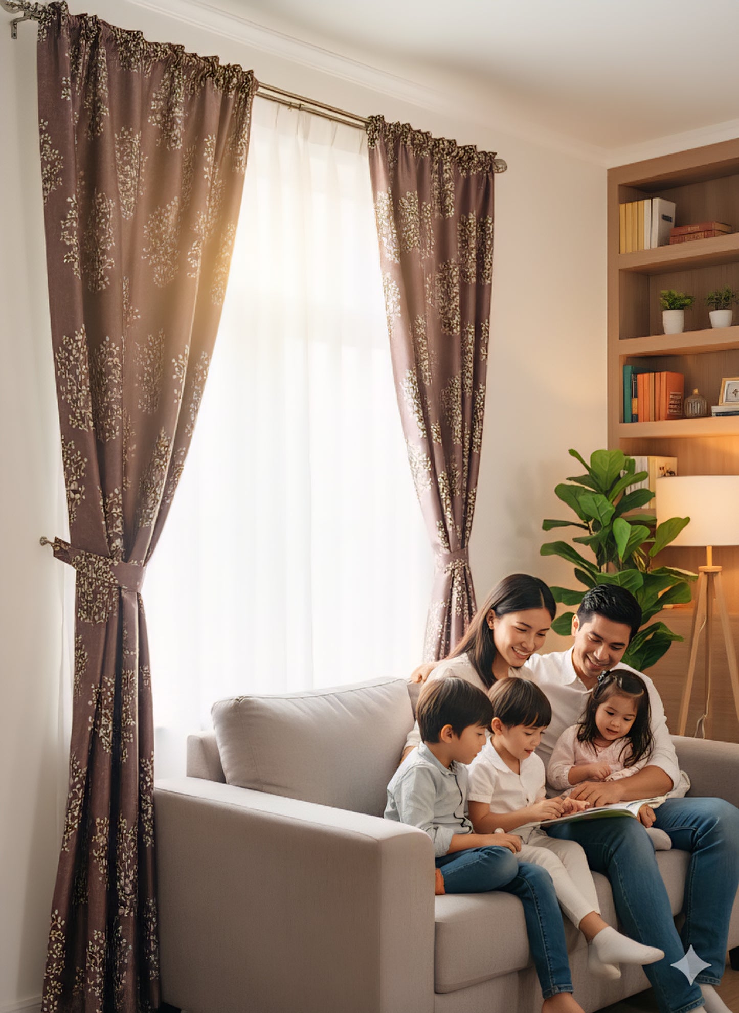 Elegant Vine Print Drapes Curtains Buy 1 Get 1