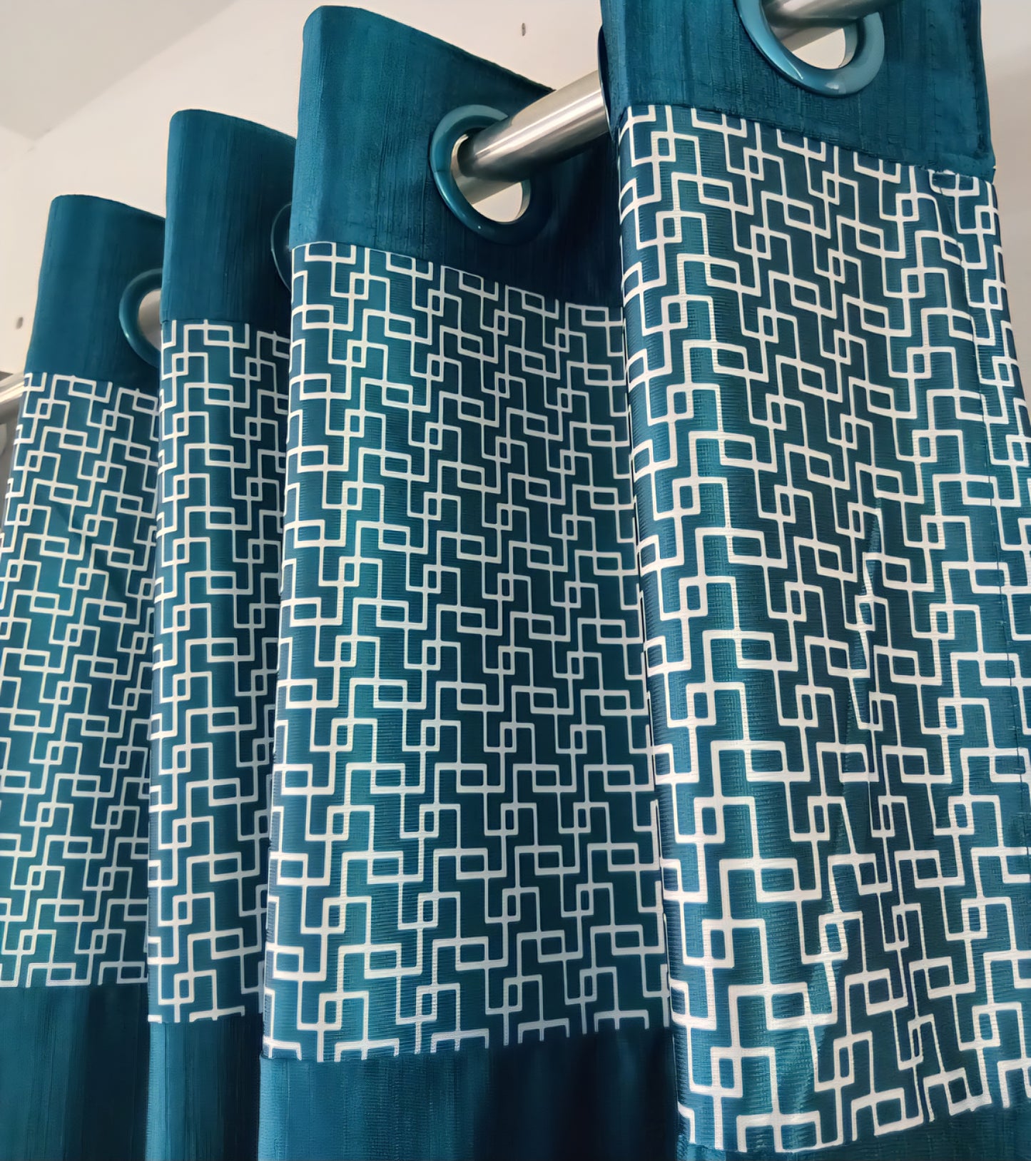 Modern Two-Tone Green Curtain Buy 1 Get 1