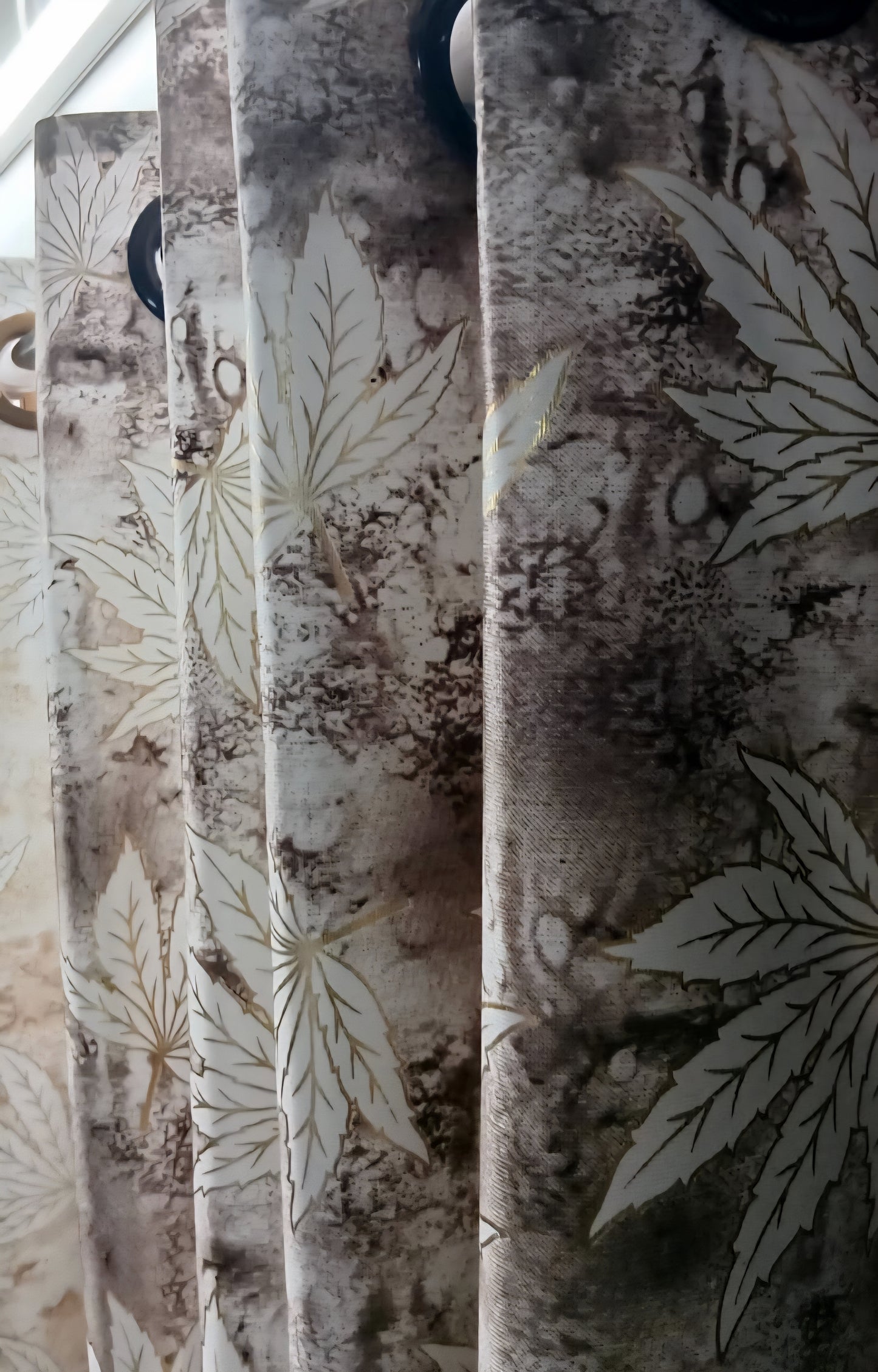 Elegant Maple Leaf Jacquard Curtains Buy 1 Get 1