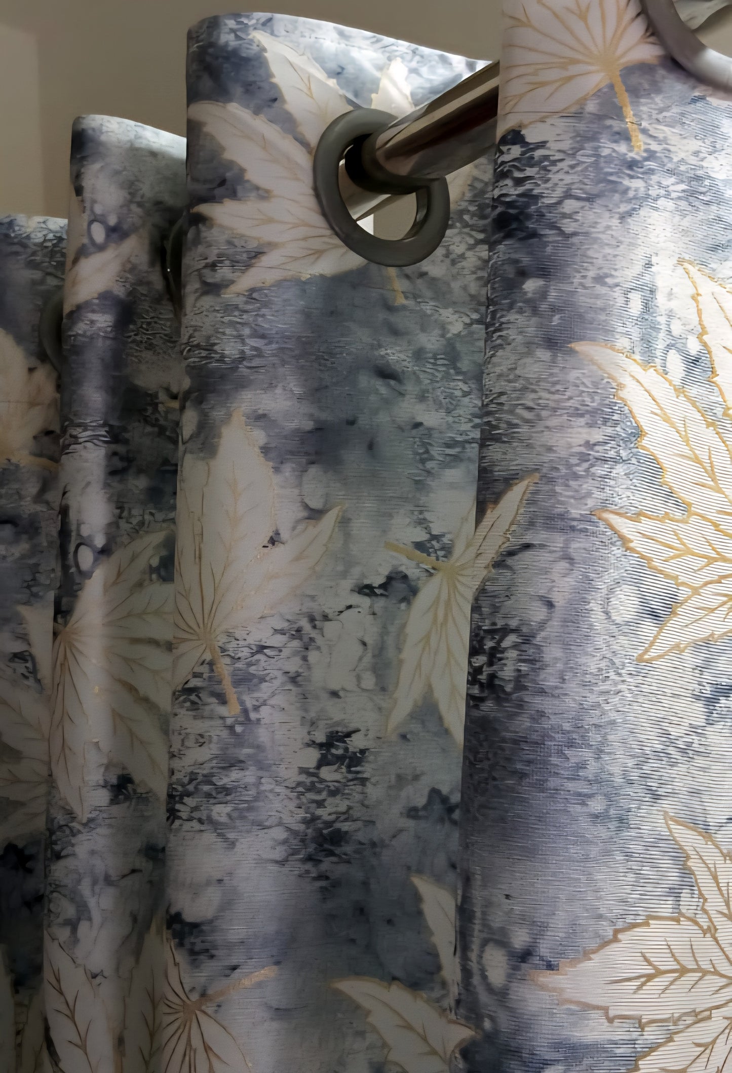 Elegant Maple Leaf Jacquard Curtains Buy 1 Get 1