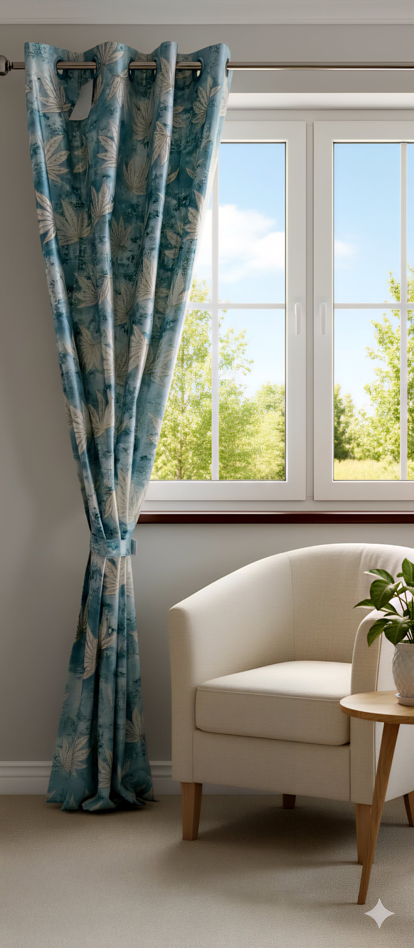 Elegant Maple Leaf Jacquard Curtains Buy 1 Get 1