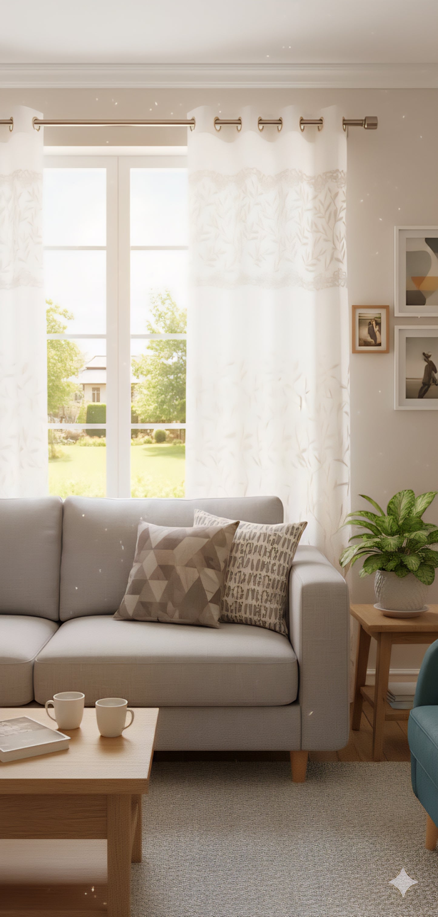 High Quality Cotton Plus Leaf Embossed Curtains Buy 1 Get 1